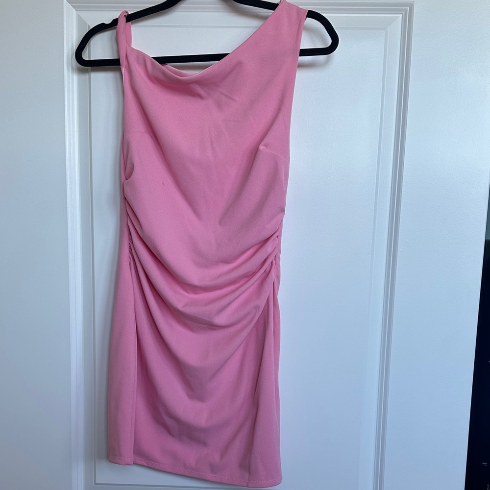 Lulu's One Shoulder Pink Dress